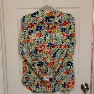 RALPH LAUREN WOMEN'S LONG SLEEVED BUTTON-UP SHIRT BLOUSE